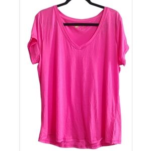 Xersion Hot Pink V-Neck Short Sleeve Tee